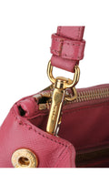 Prada Saffiano Lux Axelväska Small - Rosa