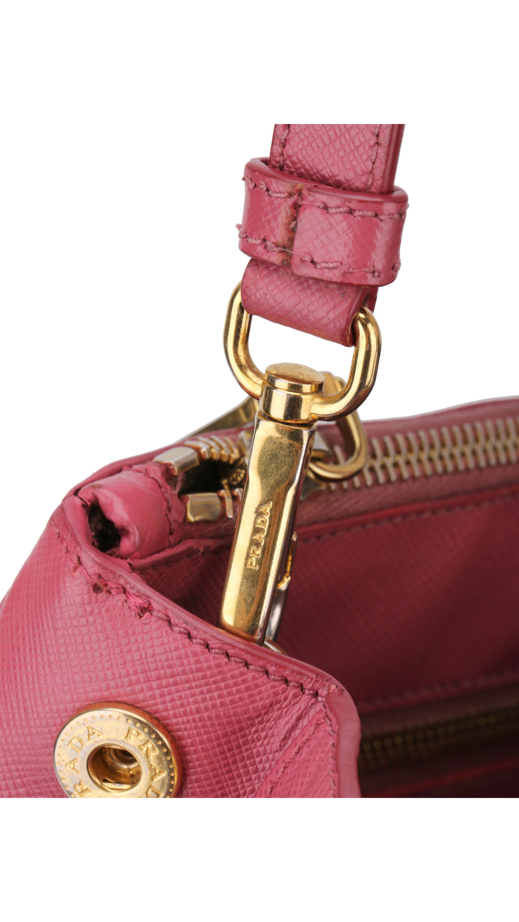 Prada Saffiano Lux Axelväska Small - Rosa