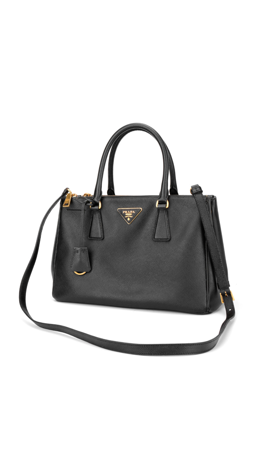 Prada Saffiano Lux Shoulder Bag Small - Black