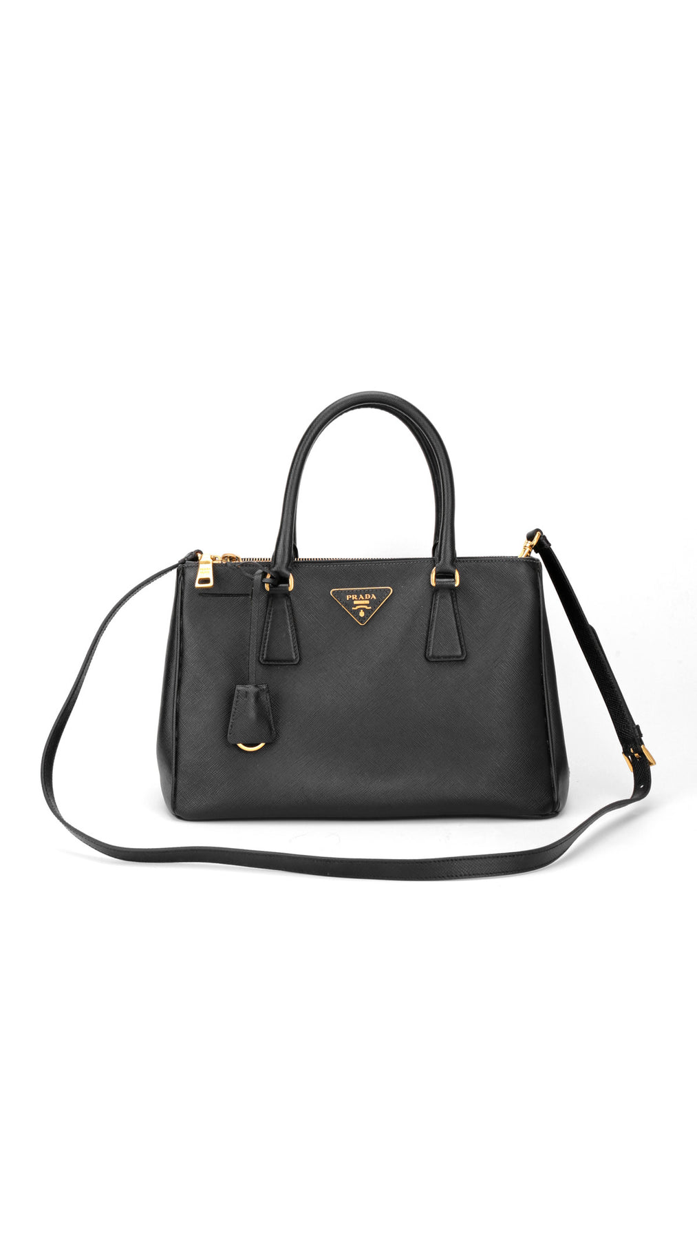 Prada Saffiano Lux Shoulder Bag Small - Black
