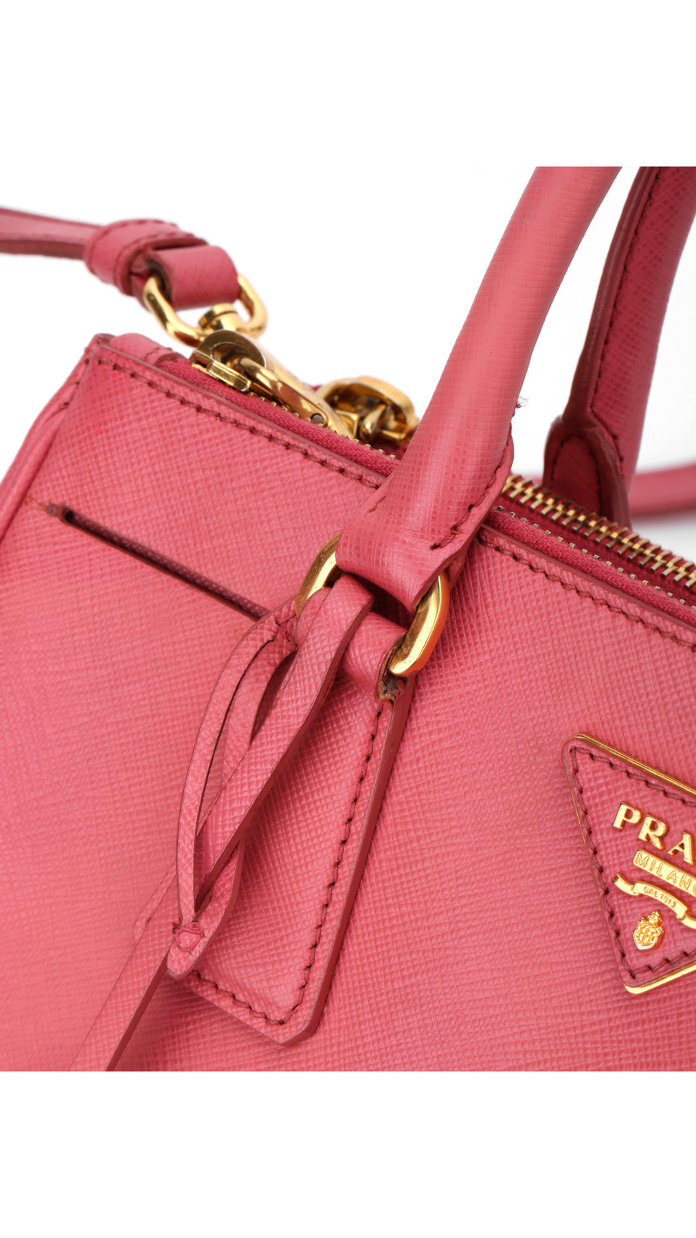 Prada Saffiano Lux Shoulder Bag Small - Pink