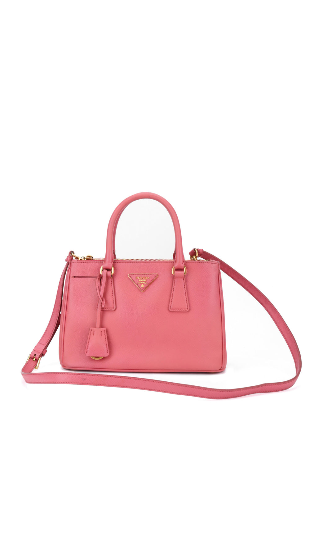 Prada Saffiano Lux Shoulder Bag Small - Pink