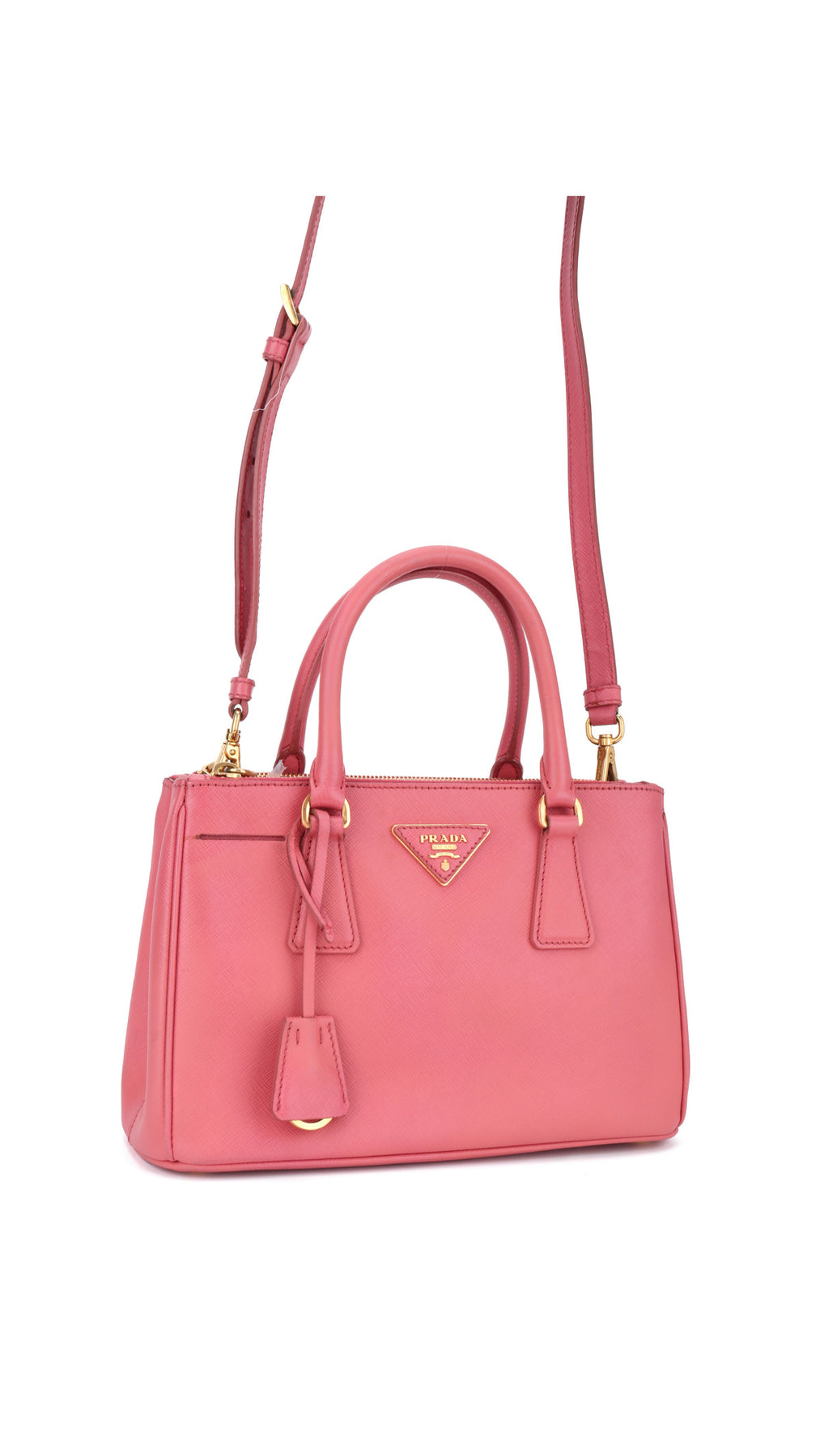 Prada Saffiano Lux Shoulder Bag Small - Pink