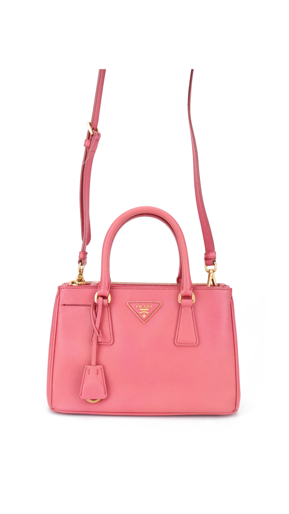 Prada Saffiano Lux Shoulder Bag Small - Pink