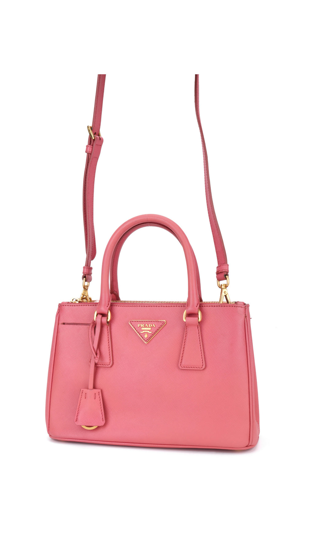 Prada Saffiano Lux Shoulder Bag Small - Pink