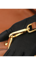 Prada Vitello Daino Front Zip Tote Axelväska - Brun