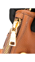 Prada Vitello Daino Front Zip Tote Axelväska - Brun