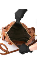 Prada Vitello Daino Front Zip Tote Axelväska - Brun