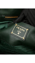 Prada Vitello Daino Tote Axelväska - Grön