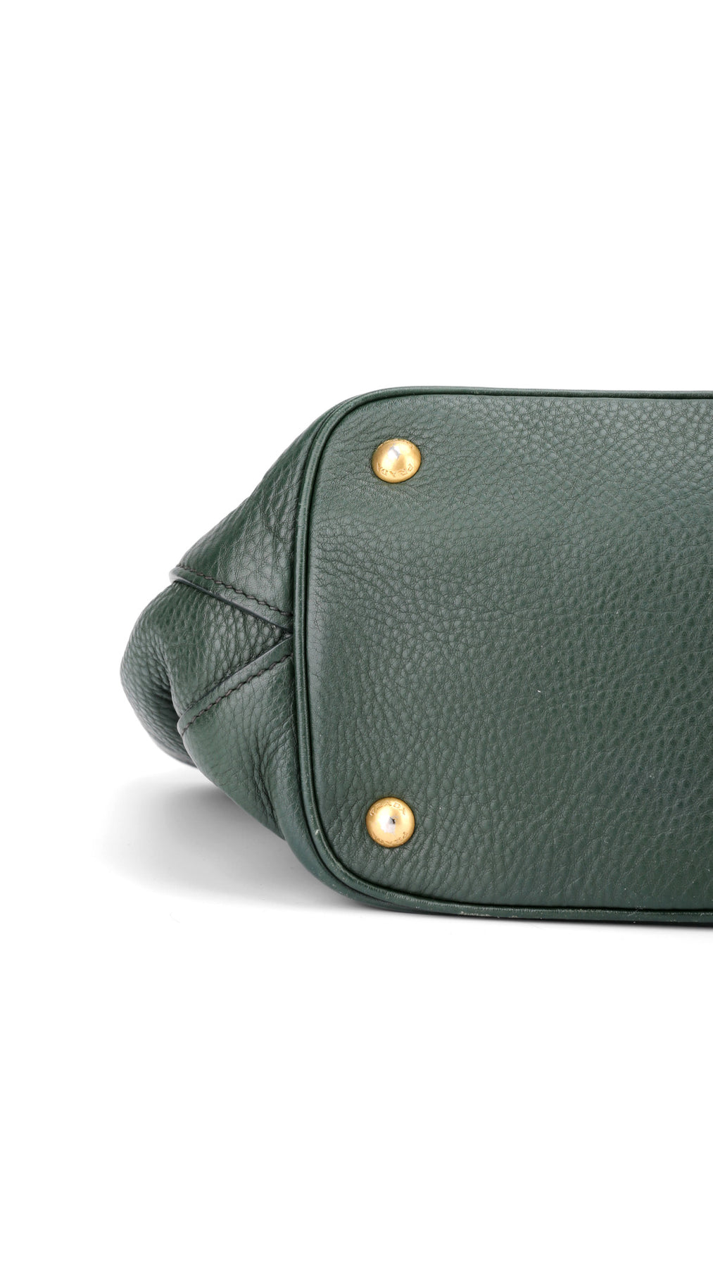 Prada Vitello Daino Tote Axelväska - Grön