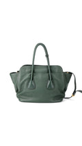 Prada Vitello Daino Tote Axelväska - Grön