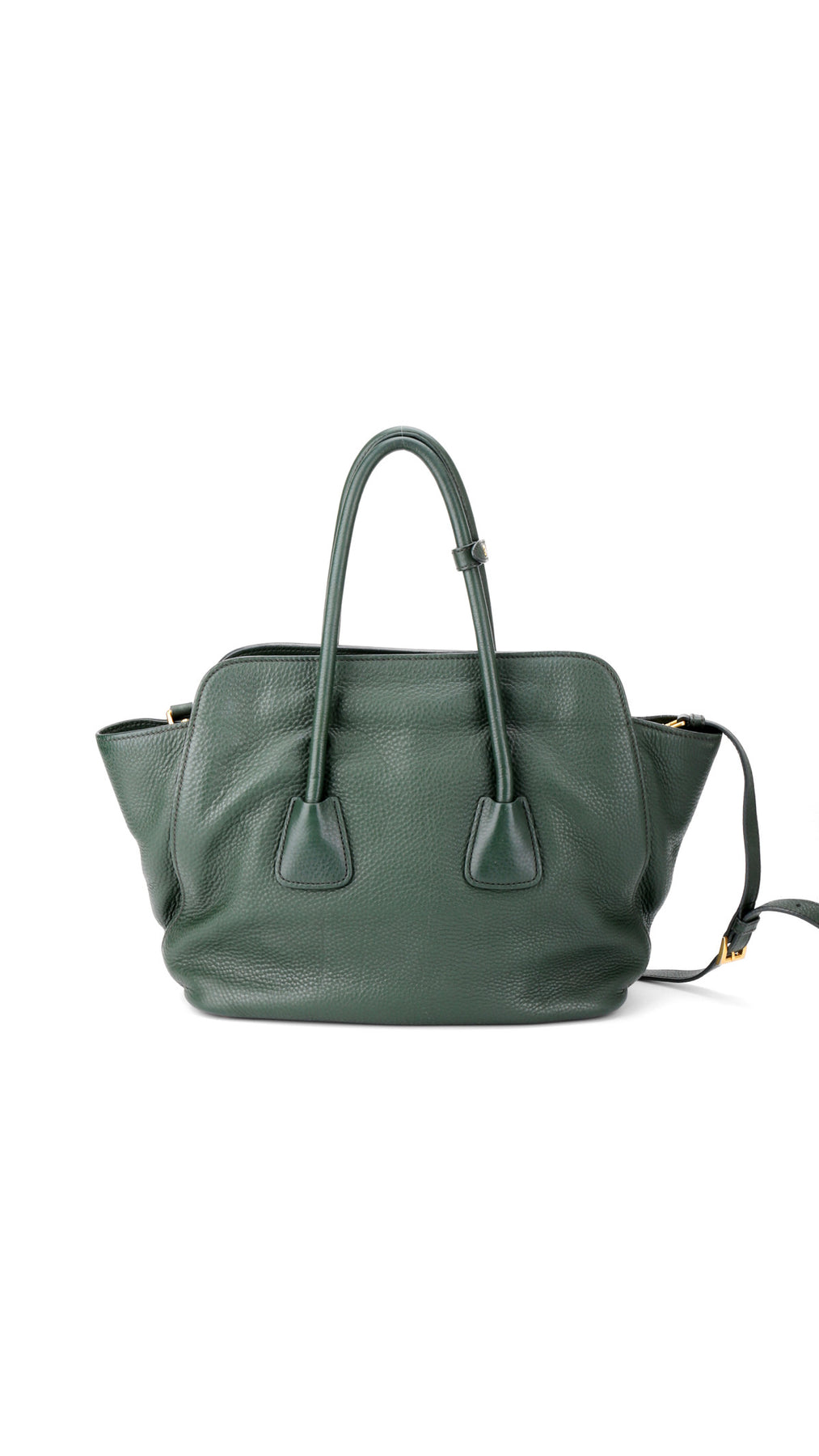 Prada Vitello Daino Tote Axelväska - Grön