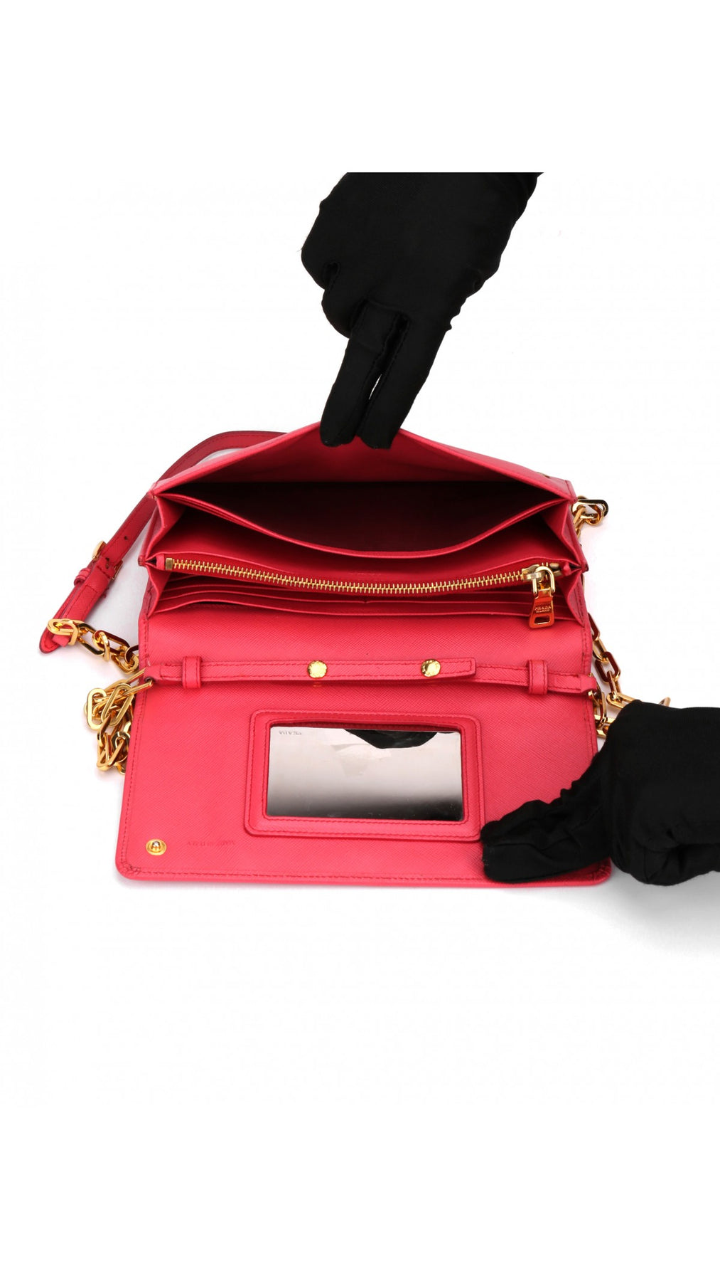 Prada Wallet On Chain Axelväska - Coral Rose