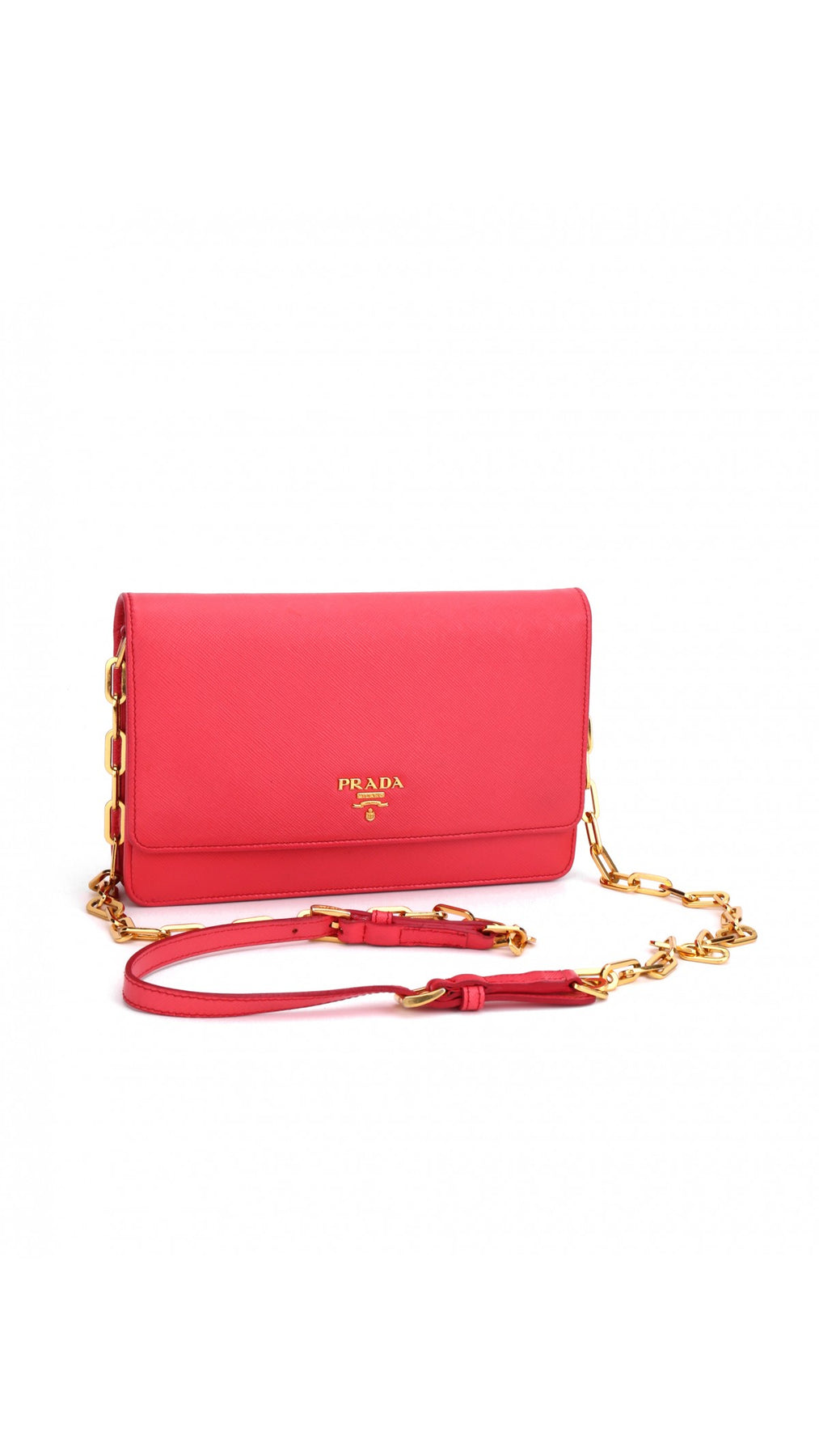 Prada Wallet On Chain Axelväska - Coral Rose
