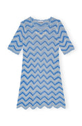 Cotton Crochet Mini Dress - Heather