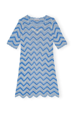 Cotton Crochet Mini Dress - Heather