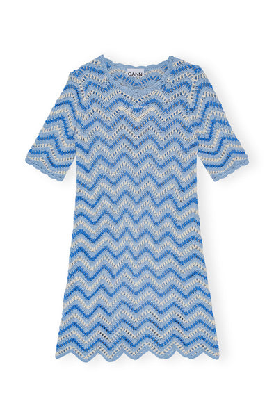 Cotton Crochet Mini Dress - Heather