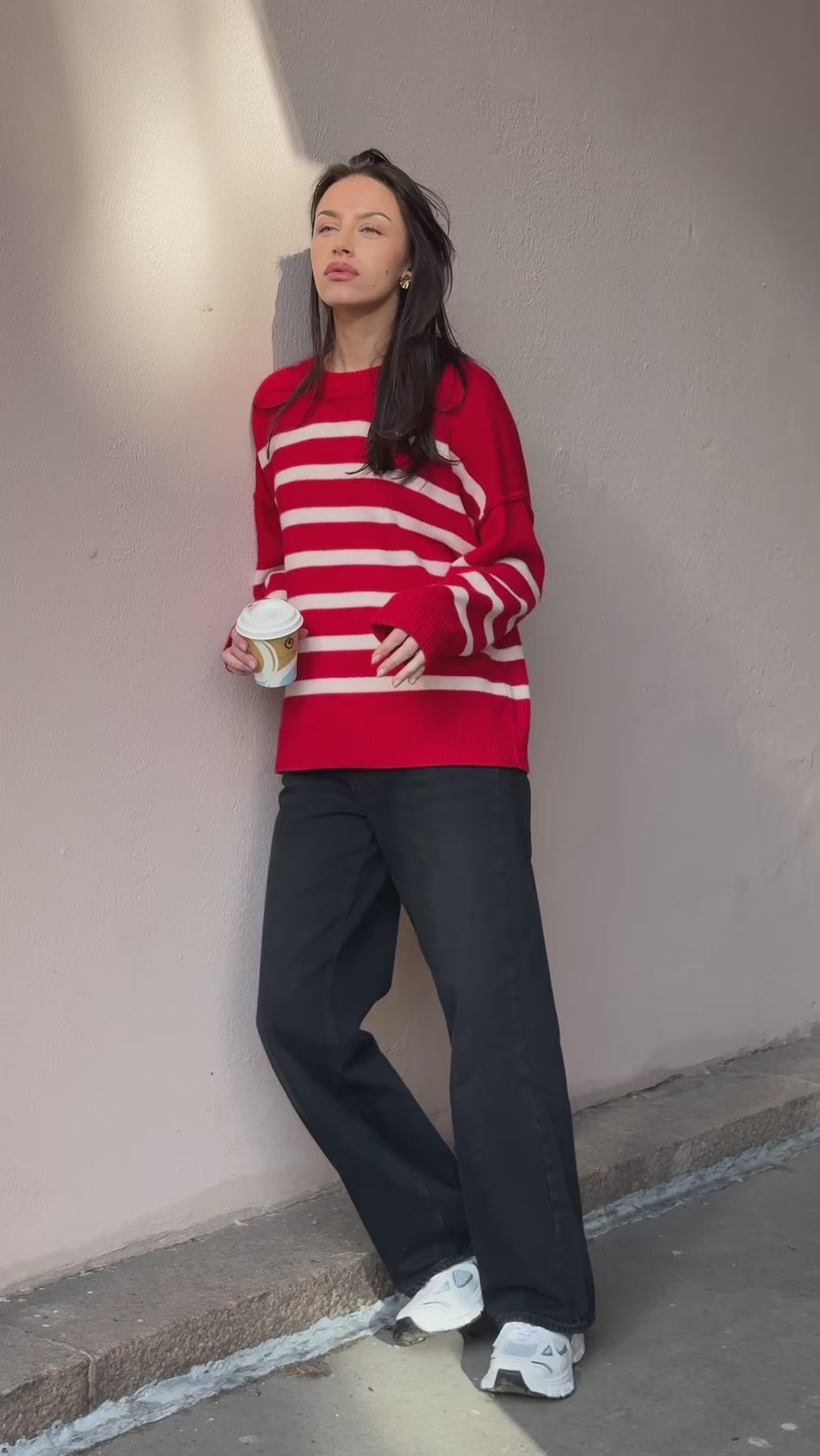 Kayne Stripe - Röd/Offwhite