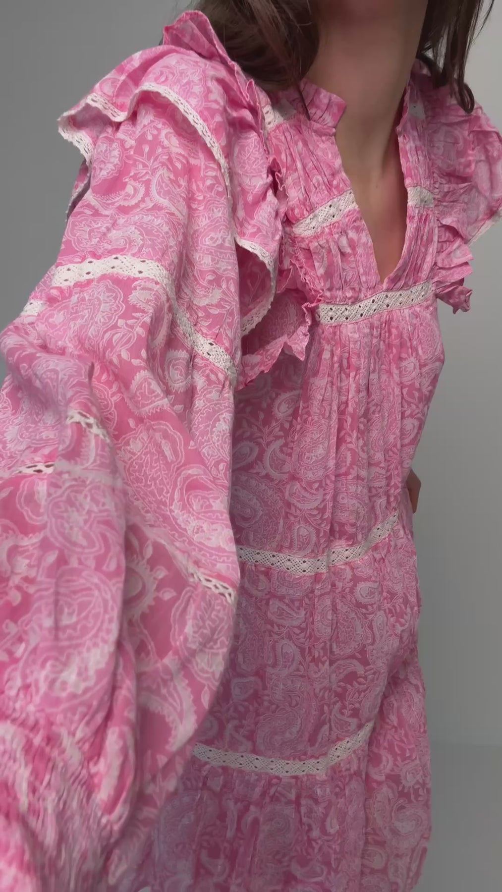 Ellie Paisley Dress - Pink Paisley