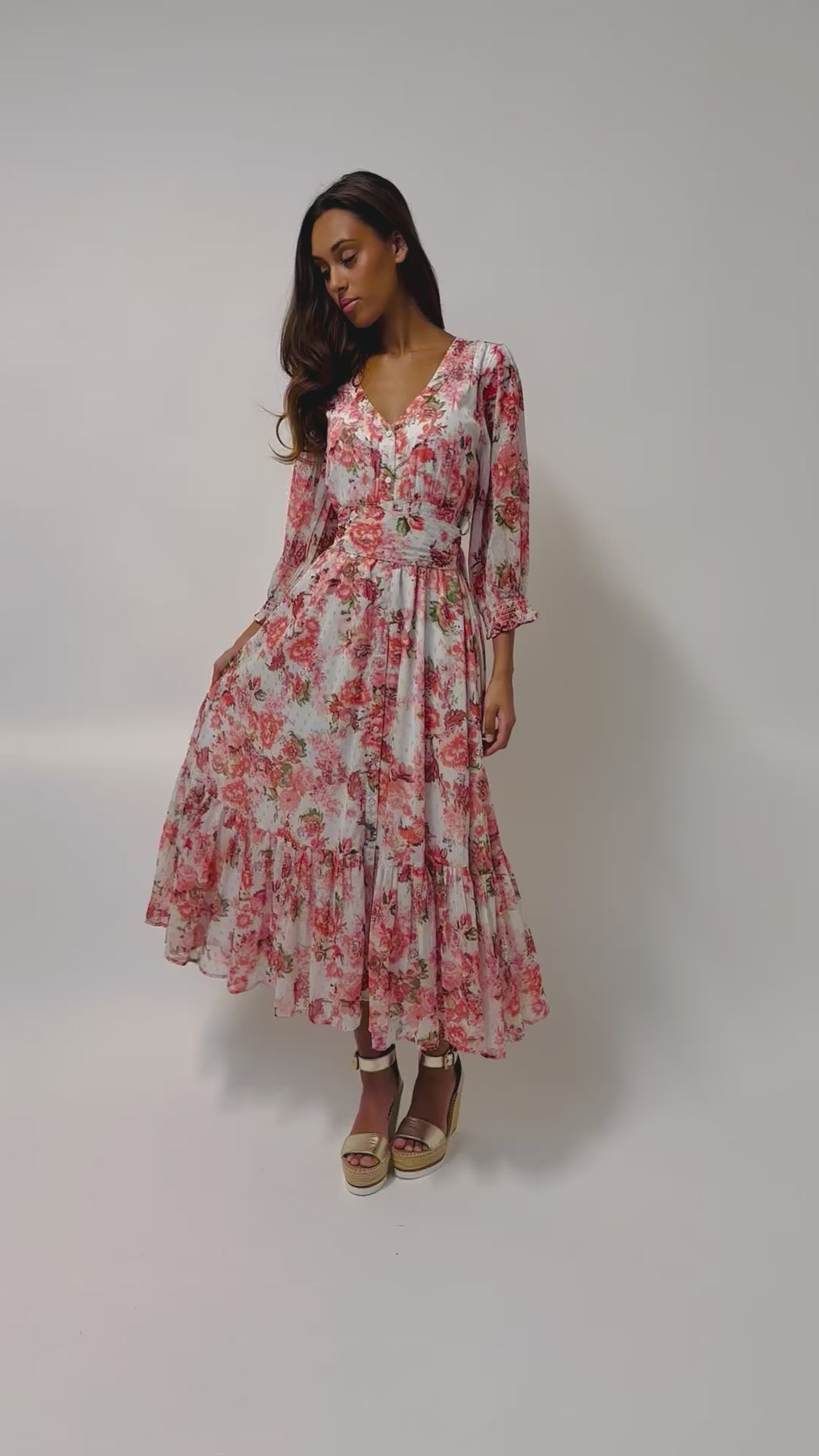 Gyri Golden Dress - Rosendal Red