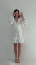 Lani Lace Mini Dress - Vit