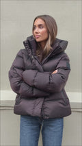 Angelika Down Puffer Jacket - Brown