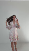 Maja Chiffon Mini Dress - Ljusrosa