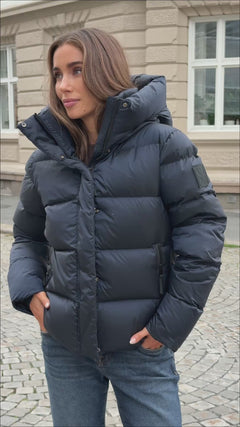 Angelika Down Puffer Jacket - Navy