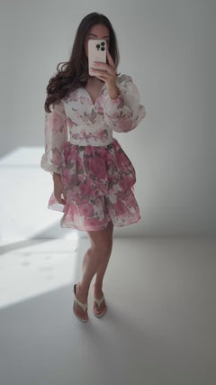 Jade Wave Rose Dress - Pink Rose