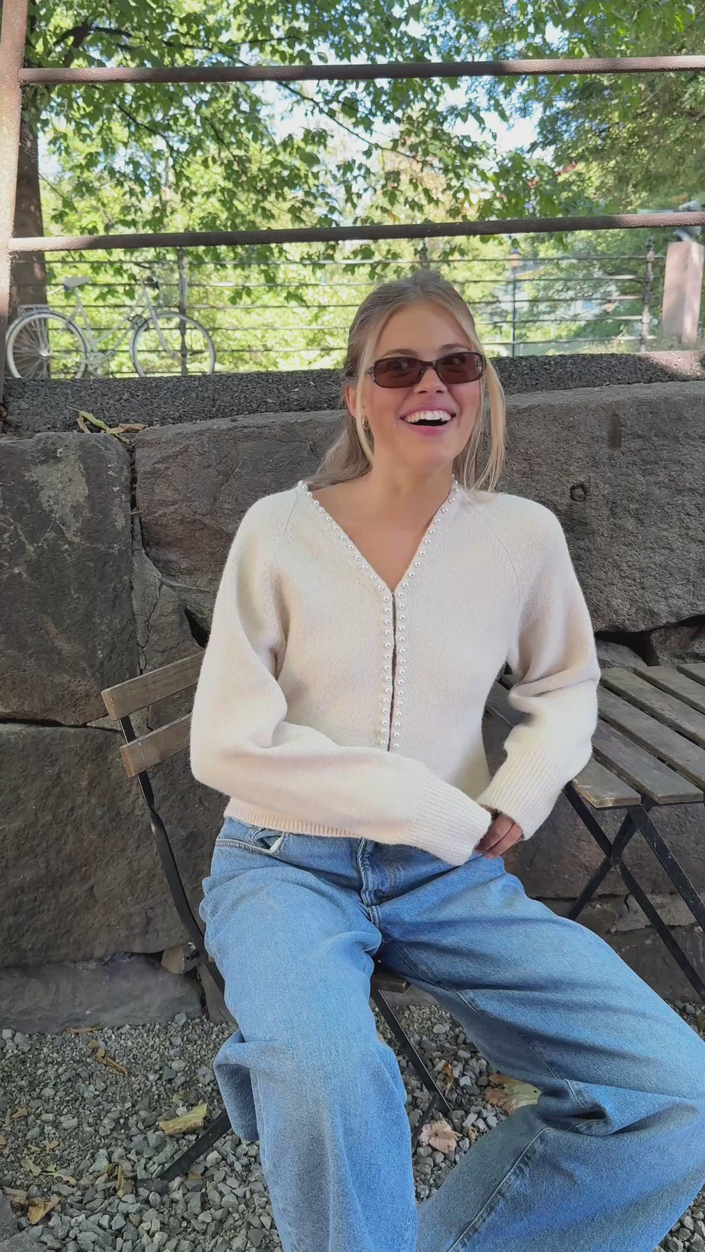 Sara Pearl Cardigan - Ivory