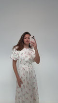 Santi Satin Maxi Dress - Pink Floral