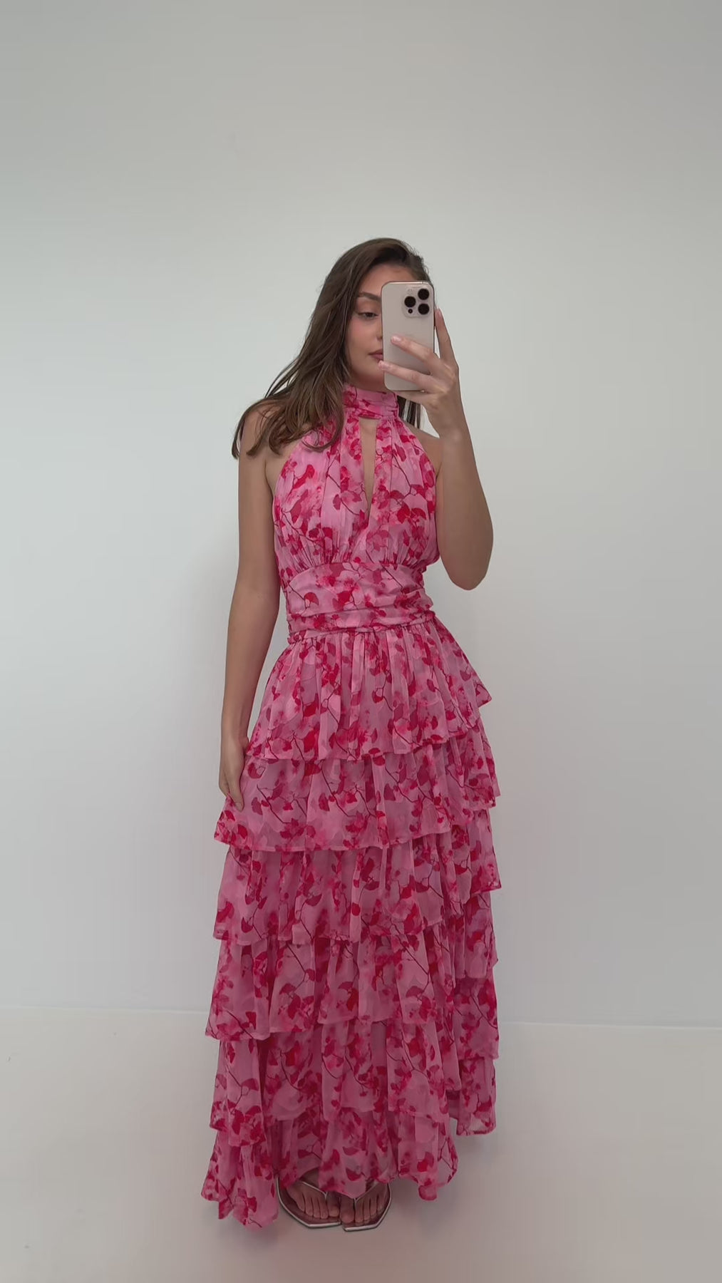 Ailu Maxi Dress - Rosa/Röd
