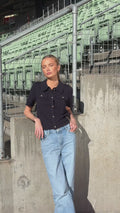 Helen Polo Knit Cardigan - Marinblå