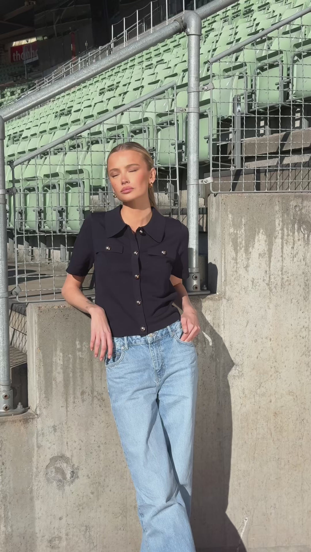 Helen Polo Knit Cardigan - Marinblå