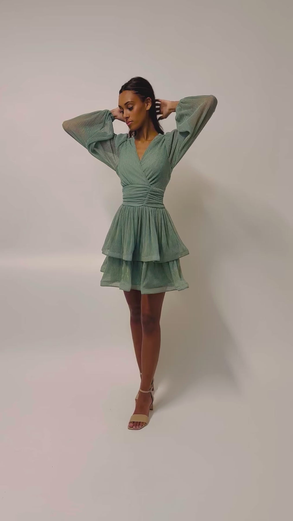 Jade Wave Dress - Azur Sparkle