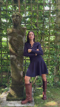 Aslaug Knit Mini Dress - Navy