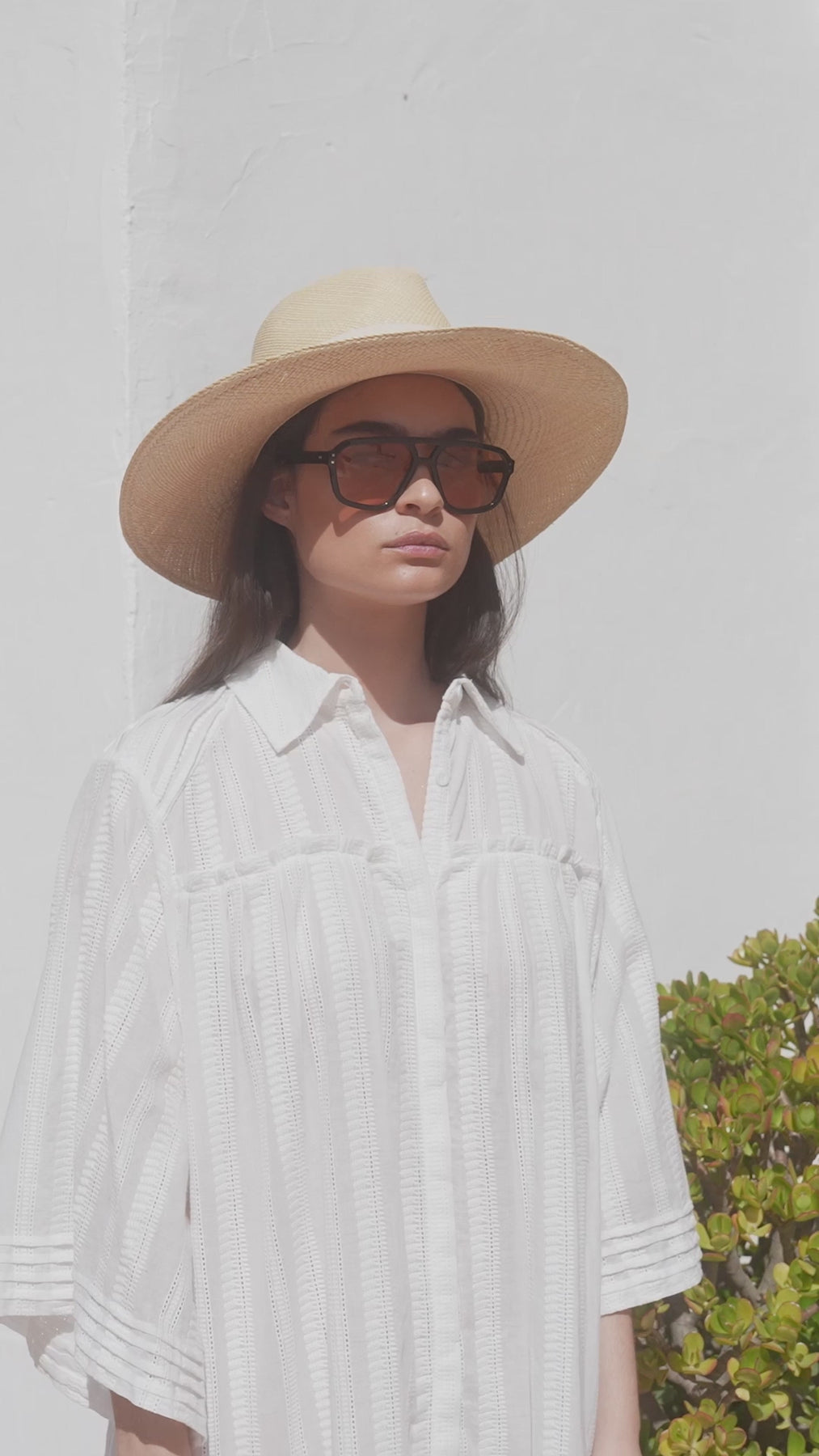 Ester Embroidered Cotton Mini Dress - White