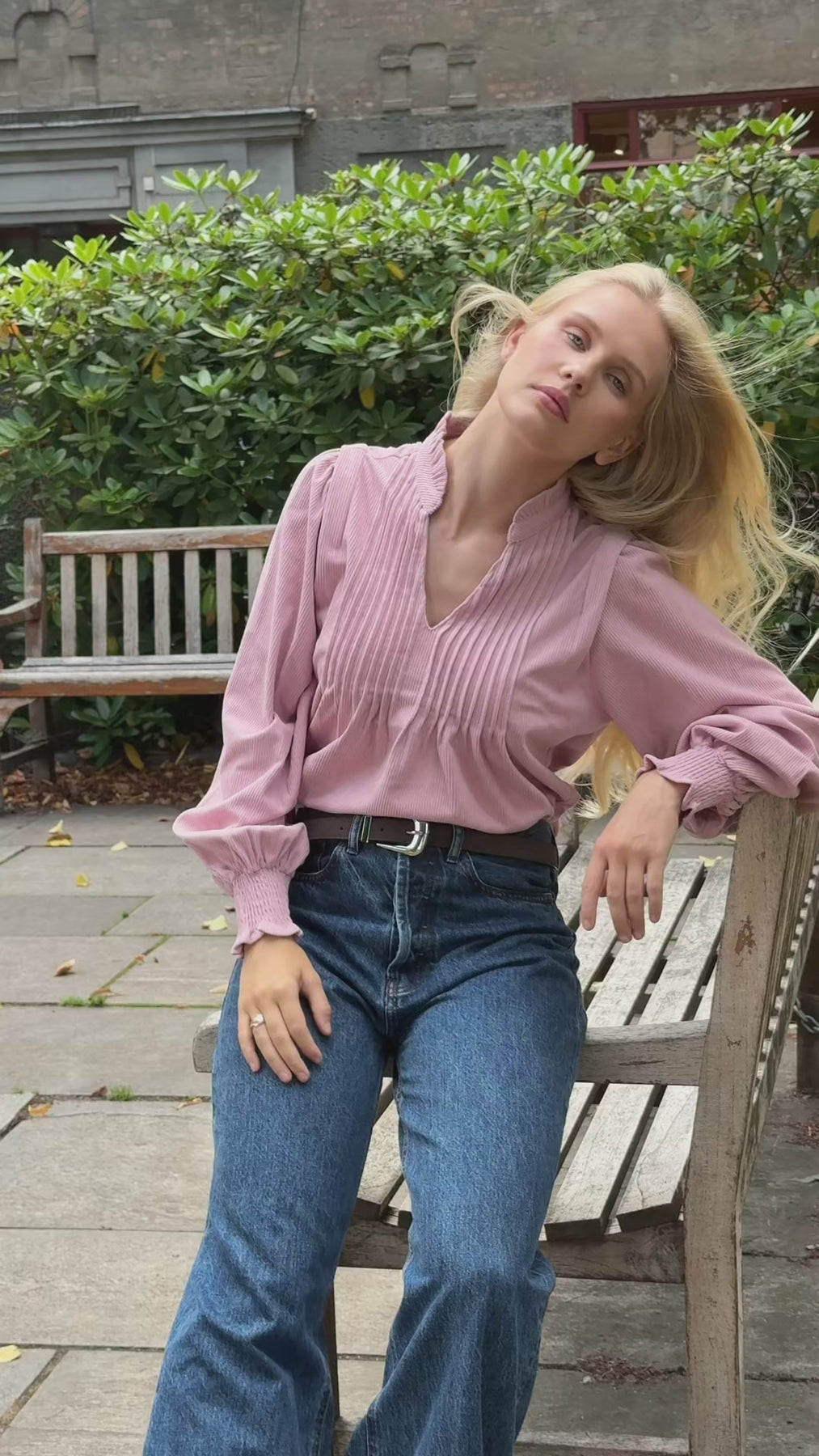 Emma Cord Blouse - Dusty Pink
