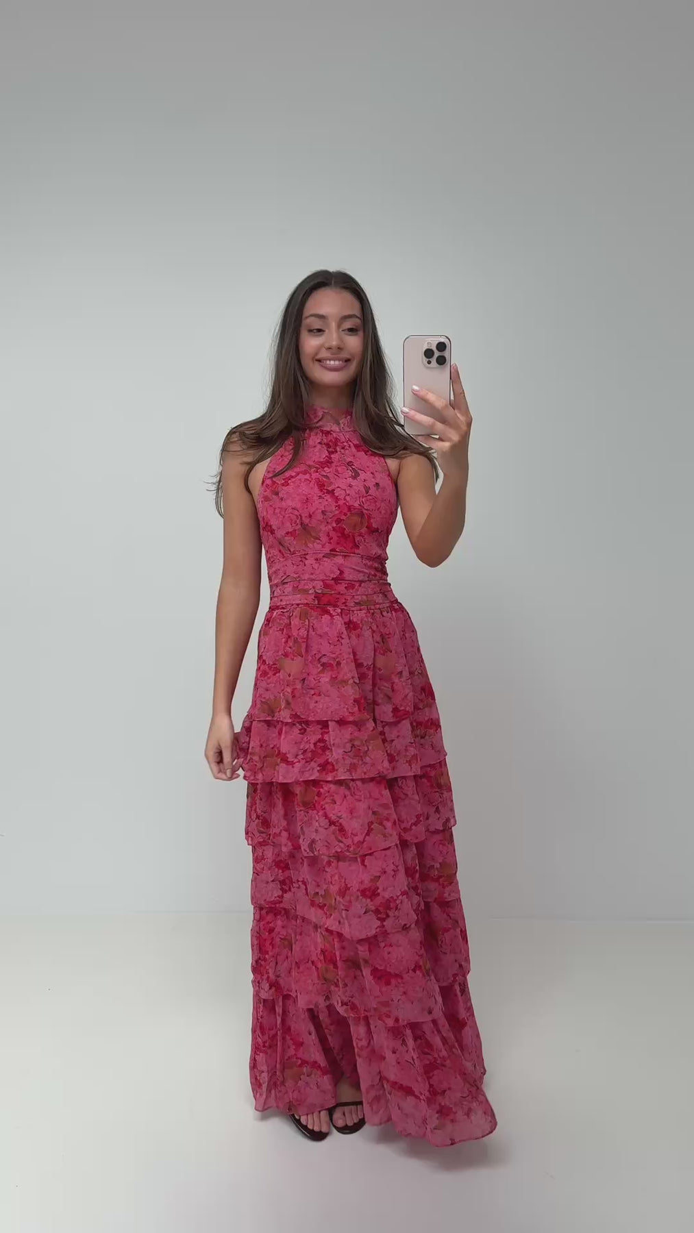Ingalu Chiffon Maxiklänning - Rosa