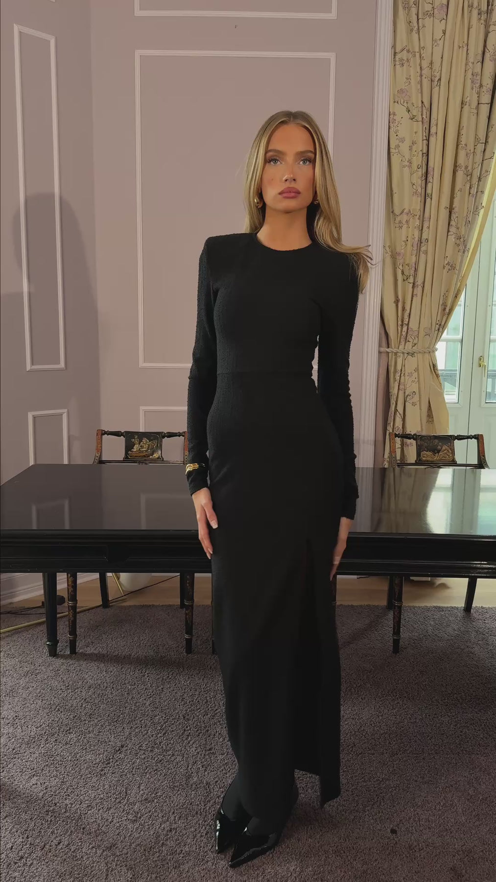 Piper Split Maxi Dress - Svart