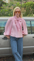 Jofrid Bow Blouse - Rosa