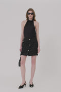 Mateo Skirt - Black And White Tweed