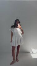 Aurora Linen Cape Mini Dress - White