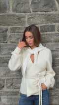 Marion Mohair Belt Cardigan - Off-white
