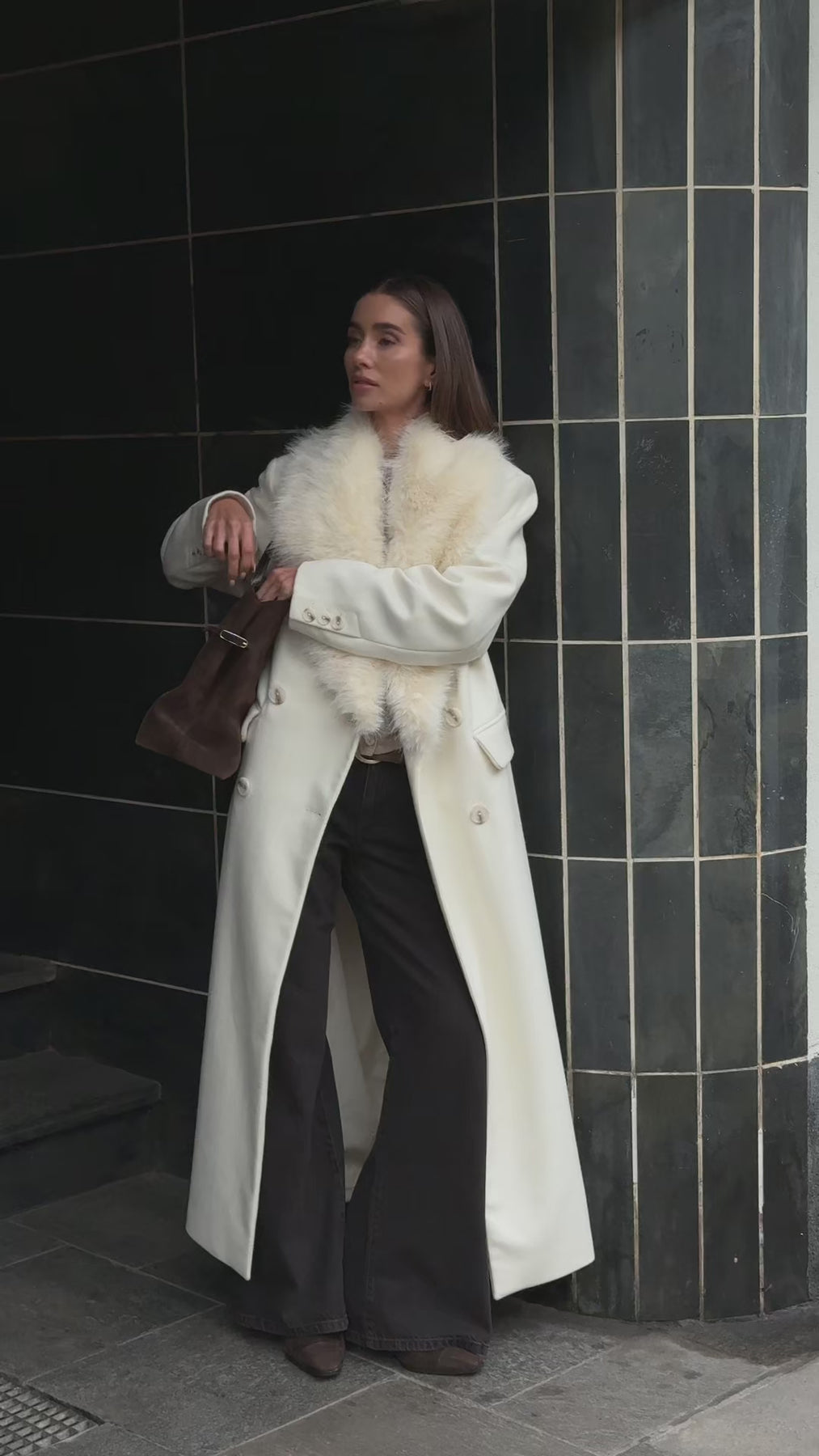 Isabella Wool Maxi Coat - Creme