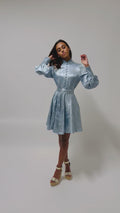 Saga Jacquard Dress - Light Blue