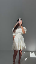 Saga Wide Lace Dress - Off White