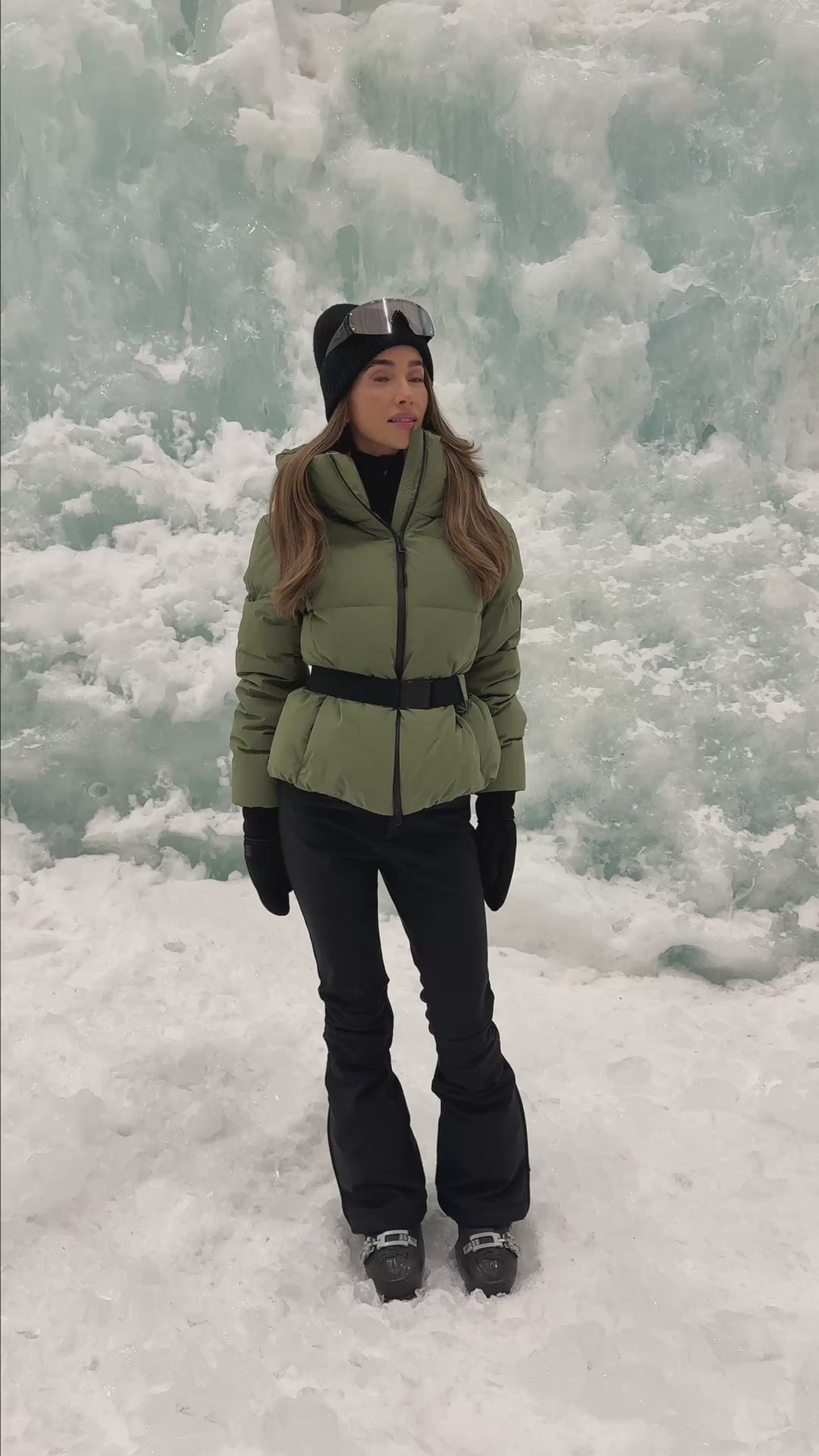 Emily Down Belt Jacket - Grön