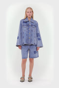 Patch Denim Jacket - Mid Blue Sone
