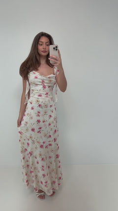 Cecilia Slip Maxi Dress - Pink Floral